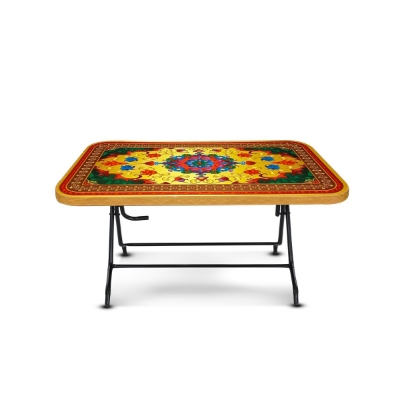 Buy Dining Table 6 Seat Semi Rtg SL Print Loop SW Online at Best Price