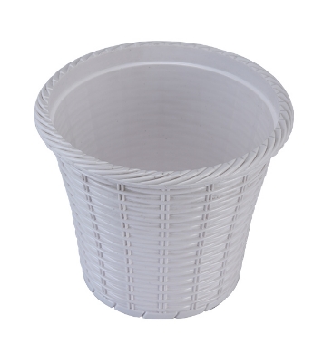 Buy Rattan Flower Tub with Tray 8" White TEL at Best Price In Bangladesh