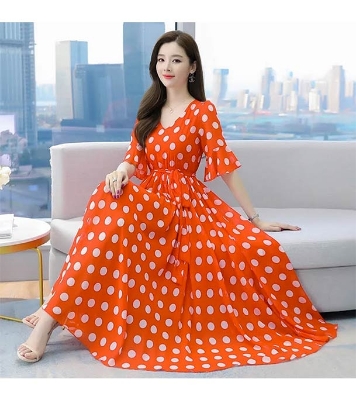 Picture of China Linen Printed One Pcs Long Gown 
