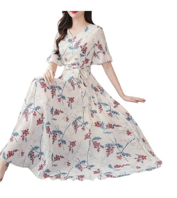 Picture of China Linen Printed One Pcs Long Gown 