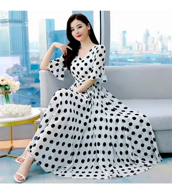 Picture of China Linen Printed One Pcs Long Gown 