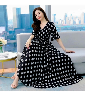 Picture of China Linen Printed One Pcs Long Gown 
