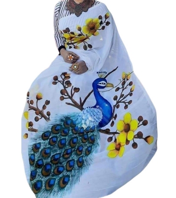 Picture of Exclusive Hand Print Half Silk Sharee