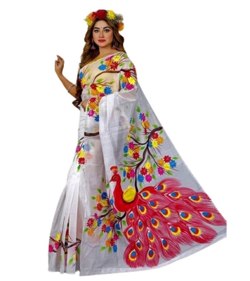 Picture of Exclusive Hand Print Half Silk Sharee