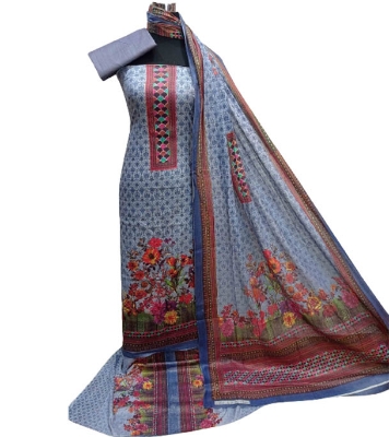 Buy Printed Unstitch Cotton 3 Piece at Best Price In Bangladesh