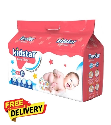 Picture of Kidstar Ultra Soft Belt Diaper Medium 6-11kg 30 Pcs for Kids Safety and Comfort