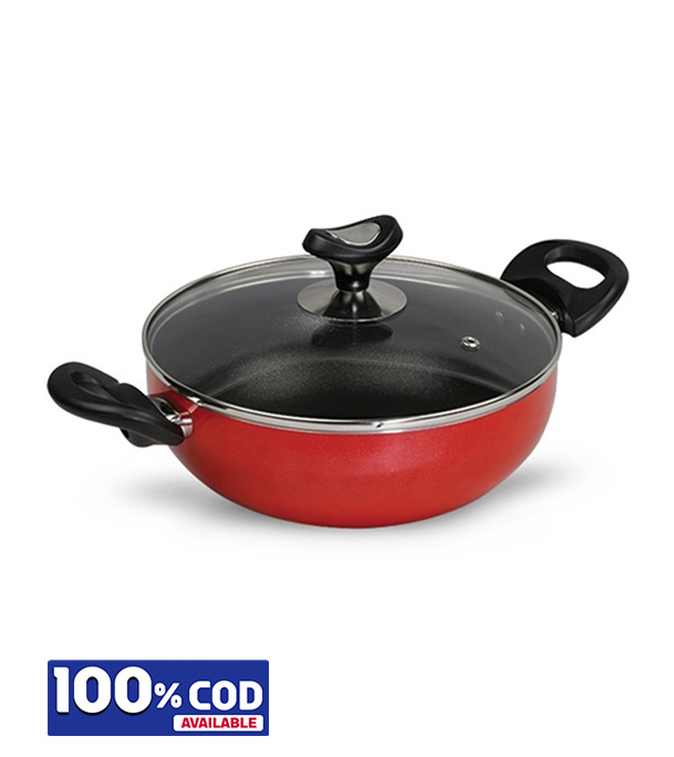 Picture of ViGO NS Glamour Karai (Deep Fry Pan)with Lid (Red) 26 cm