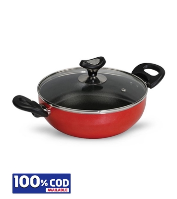 Picture of ViGO NS Glamour Karai (Deep Fry Pan)with Lid (Red) 26 cm
