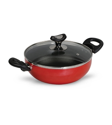 Picture of ViGO NS Glamour Karai (Deep Fry Pan)with Lid (Red) 26 cm