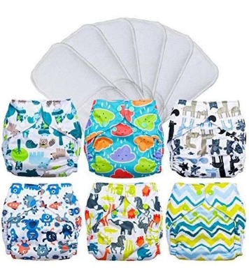 Buy Washable Reusable Cloth Baby Diaper with 1 Pad 3 Layer 1 Pc Mixed Online