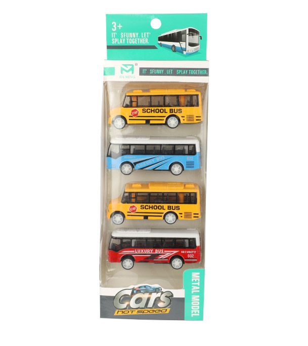 Picture of High Quality ABS Metal Bus Toy Set of 4 pcs