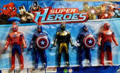 Picture of Avengers 4 Super Hero Toy Set iron Man ulk Spider-Man Thanos Captain America(5pcs) Toys For Boys