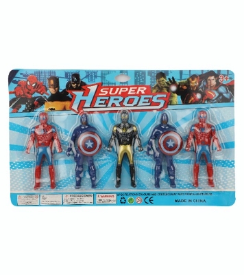 Picture of Avengers 4 Super Hero Toy Set iron Man ulk Spider-Man Thanos Captain America(5pcs) Toys For Boys