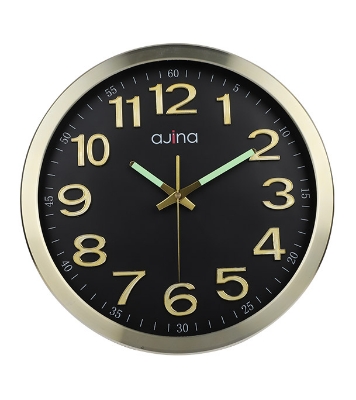 Buy Deluxe Wall Clock Round With Digit - Golden at Best Price In Bangladesh	