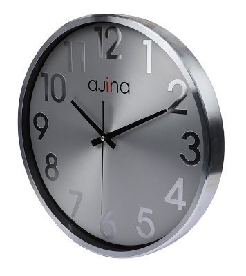 Buy Deluxe Wall Clock Round W/O Digit Silver Online at Best Price