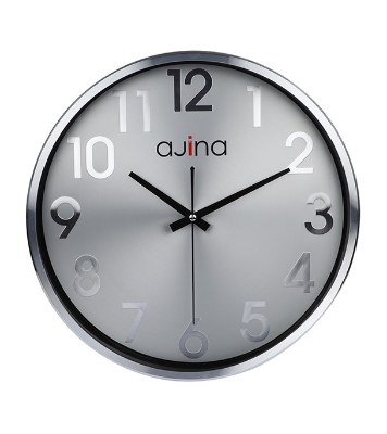 Buy Deluxe Wall Clock Round W/O Digit Silver Online at Best Price