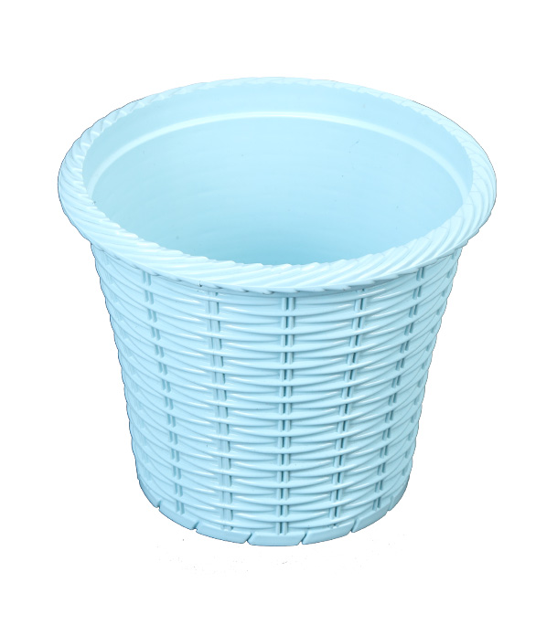 Buy Rattan Flower Tub With Tray 8" Light Blue (local) at Best Price In Bangladesh