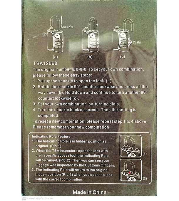 Buy President 4 Digit TSA Lock Mini Luggage Suitcase Security Padlock Password TSA Lock Online