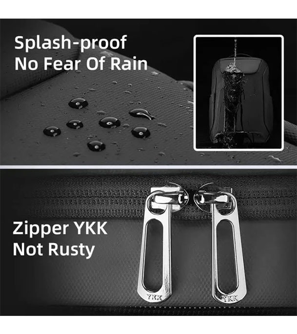 MR9111X Black Backpack. USB charging port, padded strap. For 15.6" laptop and tablet