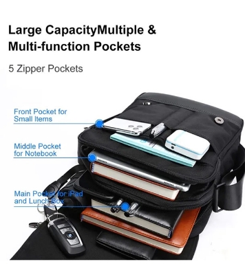 Arctic Hunter Mens Sling Bag, Messenger Bag for Men 5 Pockets Office Travel