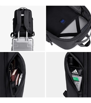ARCTIC HUNTER B00554 Business Travel & Laptop Backpack – Black