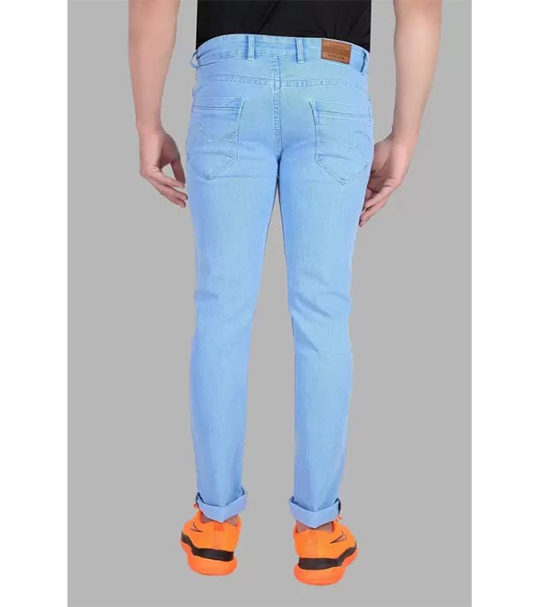 Picture of Men's Stylish Sky Blue Acid Wash Casual Jeans Pant