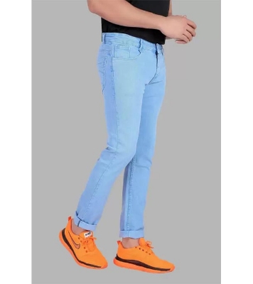 Picture of Men's Stylish Sky Blue Acid Wash Casual Jeans Pant