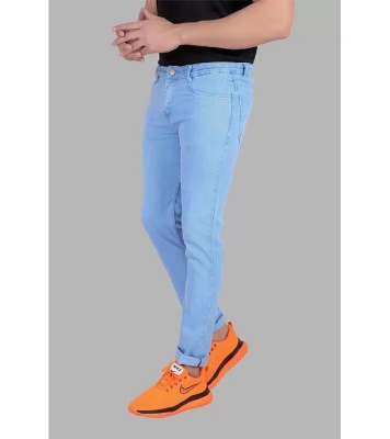 Picture of Men's Stylish Sky Blue Acid Wash Casual Jeans Pant