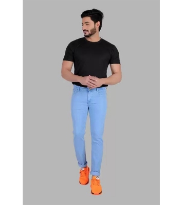 Picture of Men's Stylish Sky Blue Acid Wash Casual Jeans Pant