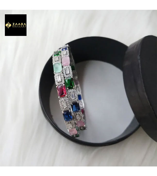 Picture of Diamond Cut AD Stone Bangles for Women (Imported from India)