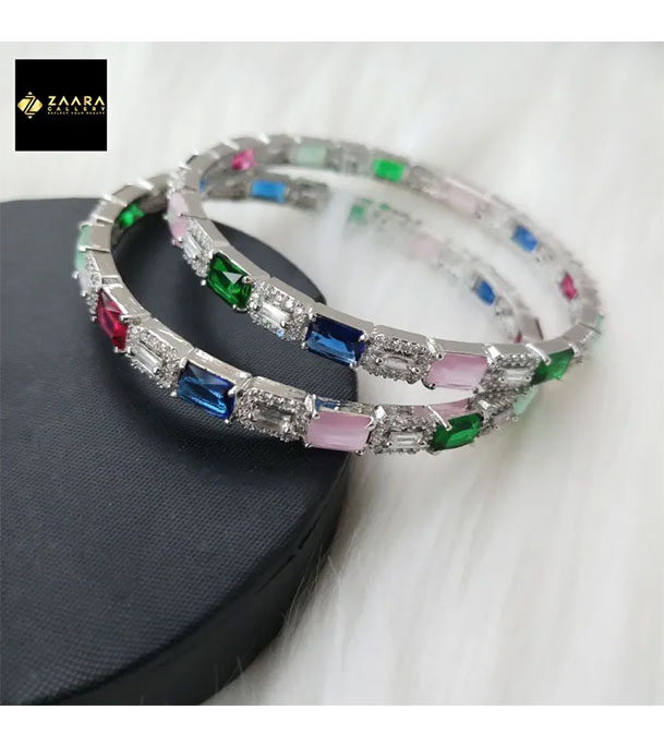 Picture of Diamond Cut AD Stone Bangles for Women (Imported from India)