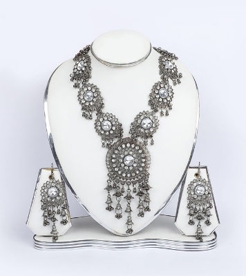 Picture of Silver Color Antique Long Sita For Girls and Women 