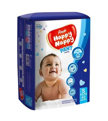 Picture of Happy Nappy Pant Diapers S Size (4-8Kg) 42 pcs