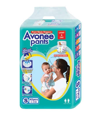 Picture of Avonee Baby Diaper S Pant System (4-8kg) 42pcs
