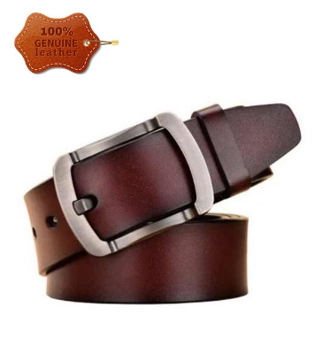 Picture of 2 Pcs Round Style Genuine Leather Belt Combo with Free Punch Machine