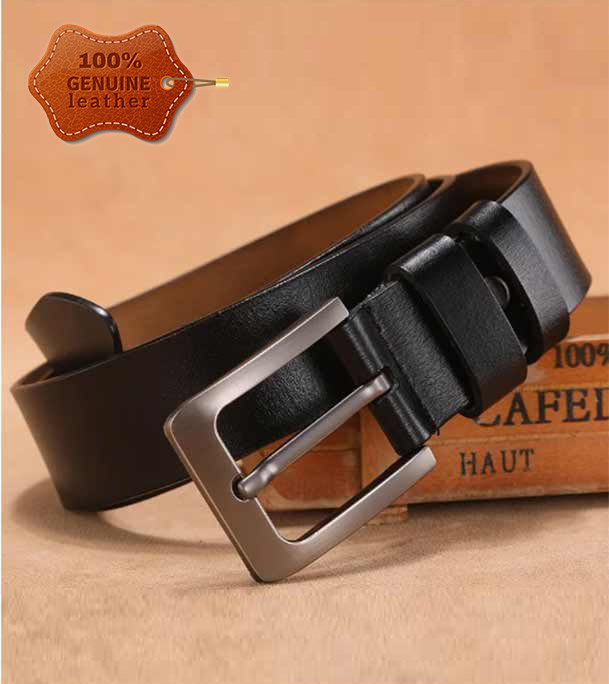 Picture of Genuine Leather Belt Black Color With Square Style