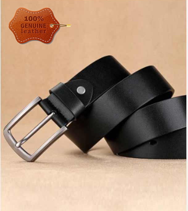 Picture of Genuine Leather Belt Black Color With Square Style