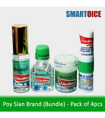 Poy-sian Bundle (Oil+Inhaler+Roll on+Balm) of 4 pcs 