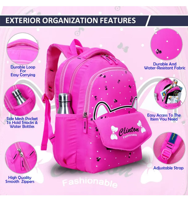 Picture of Espiral CLINTON Fashionable Cute Stitch Backpack for Teenager School Bag Baby Cartoon Backpack Boys Girls Stitch Laptop Travel Bags (Hight 17")   