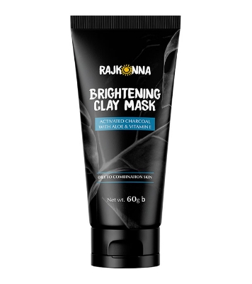 Rajkonna Brightening Clay Mask Activated Charcoal With Aloe & Vitamin E