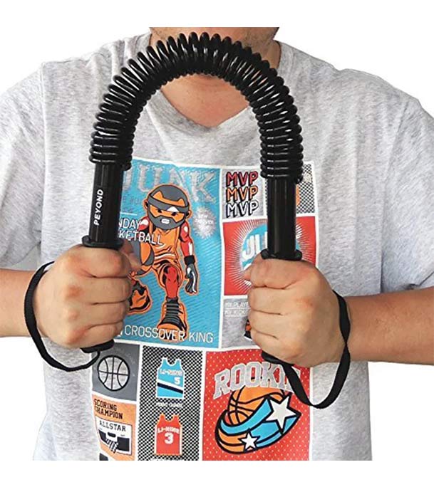 Picture of 30 kg Power Twister Bar Arm Shoulder Builder Spring Exercise Chest and Bicep Blaster - Black