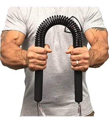 Picture of 30 kg Power Twister Bar Arm Shoulder Builder Spring Exercise Chest and Bicep Blaster - Black