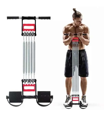 3 in 1 Chest Expander Spring for Men Inbuilt Hand Gripper Cum Tummy Trimmer