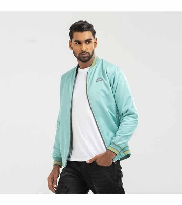Picture of Taffeta Bomber Jacket Solid - Turquoise