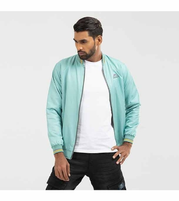 Picture of Taffeta Bomber Jacket Solid - Turquoise