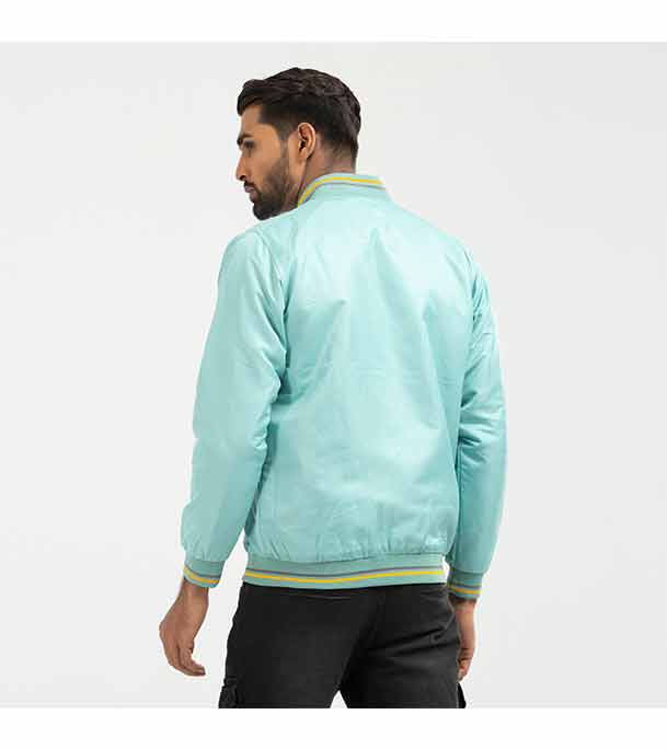 Picture of Taffeta Bomber Jacket Solid - Turquoise