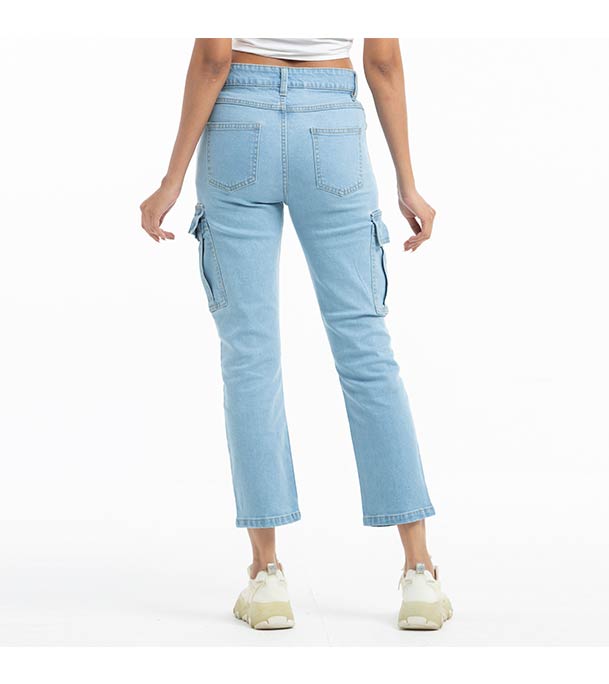 Buy Denim Cargo Jeans Pant for Women - Sky Blue Online at Best Price