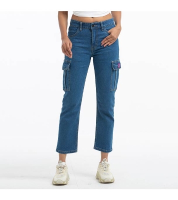 Buy Denim Cargo Jeans Pant for Women Blue Online at Best Price
