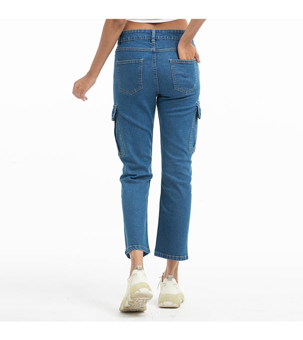 Buy Denim Cargo Jeans Pant for Women Blue Online at Best Price