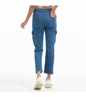 Buy Denim Cargo Jeans Pant for Women Blue Online at Best Price